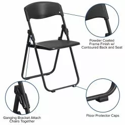 Flash Furniture HERCULES Series Plastic Folding Chair, Black, 2/Pack (2RUTIBLACK) -Office Chairs Sale sp142006363 s7
