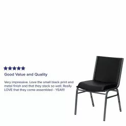 Flash Furniture HERCULES Vinyl Office Stacking Chair, Silver Vein/Black (4-XU-60153-BK-VYL-GG) -Office Chairs Sale sp142043566 s7