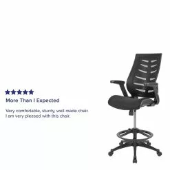 Flash Furniture Nylon Drafting Chair With Footrest And Lumbar Support, Black (BL-ZP-809D-BK-GG) -Office Chairs Sale sp142043599 s7