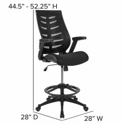 Flash Furniture Nylon Drafting Chair With Footrest And Lumbar Support, Black (BL-ZP-809D-BK-GG) -Office Chairs Sale sp142045171 s7