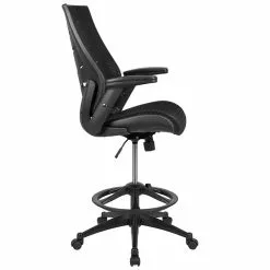 Flash Furniture Nylon Drafting Chair With Footrest And Lumbar Support, Black (BL-ZP-809D-BK-GG) -Office Chairs Sale sp142045321 s7