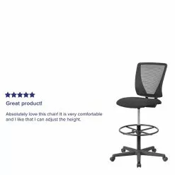 Flash Furniture Ergonomic Mid-Back Mesh Drafting Chair With Black Fabric Seat And Adjustable Foot Ring [GO-2100-GG] -Office Chairs Sale sp144375308 s7