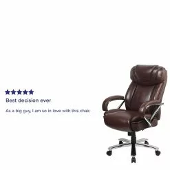 Flash Furniture HERCULES Series Ergonomic LeatherSoft Swivel Big & Tall Executive Office Chair, Brown (GO2092M1BN) -Office Chairs Sale sp144375787 s7
