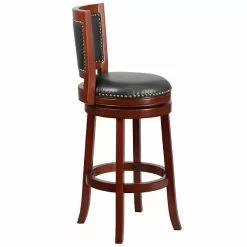 Flash Furniture Transitional LeatherSoft Swivel Barstool With Back, Dark Cherry (TA355530DC) -Office Chairs Sale sp144471025 s7