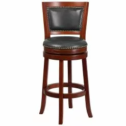 Flash Furniture Transitional LeatherSoft Swivel Barstool With Back, Dark Cherry (TA355530DC) -Office Chairs Sale sp144471126 s7