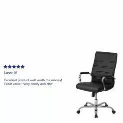 Flash Furniture Whitney Ergonomic LeatherSoft Swivel High Back Executive Office Chair, Black/Chrome (GO2286HBK) -Office Chairs Sale sp144474634 s7