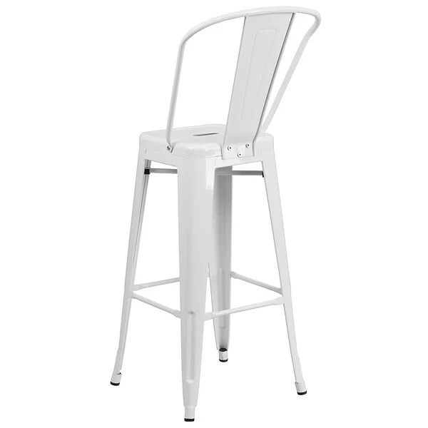 Flash Furniture Contemporary Metal Restaurant Barstool, White (CH3132030GBWH) 6 Flash Furniture Contemporary Metal Restaurant Barstool, White (CH3132030GBWH) - Image 6