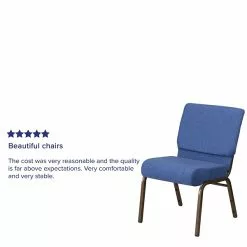 Flash Furniture HERCULES Series 21'' Extra Wide Blue Fabric Stacking Church Chair With 4'' Thick Seat, Gold Vein Frame -Office Chairs Sale sp154587897 s7