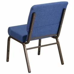 Flash Furniture HERCULES Series 21'' Extra Wide Blue Fabric Stacking Church Chair With 4'' Thick Seat, Gold Vein Frame -Office Chairs Sale sp154587900 s7