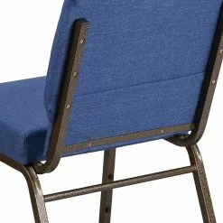 Flash Furniture HERCULES Series 21'' Extra Wide Blue Fabric Stacking Church Chair With 4'' Thick Seat, Gold Vein Frame -Office Chairs Sale sp154587901 s7