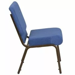Flash Furniture HERCULES Series 21'' Extra Wide Blue Fabric Stacking Church Chair With 4'' Thick Seat, Gold Vein Frame -Office Chairs Sale sp154587902 s7