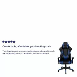 Flash Furniture X20 Ergonomic LeatherSoft Swivel Reclining Gaming Chair, Blue (CH1872301BL) -Office Chairs Sale sp154745680 s7