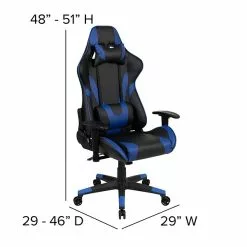 Flash Furniture X20 Ergonomic LeatherSoft Swivel Reclining Gaming Chair, Blue (CH1872301BL) -Office Chairs Sale sp154745770 s7
