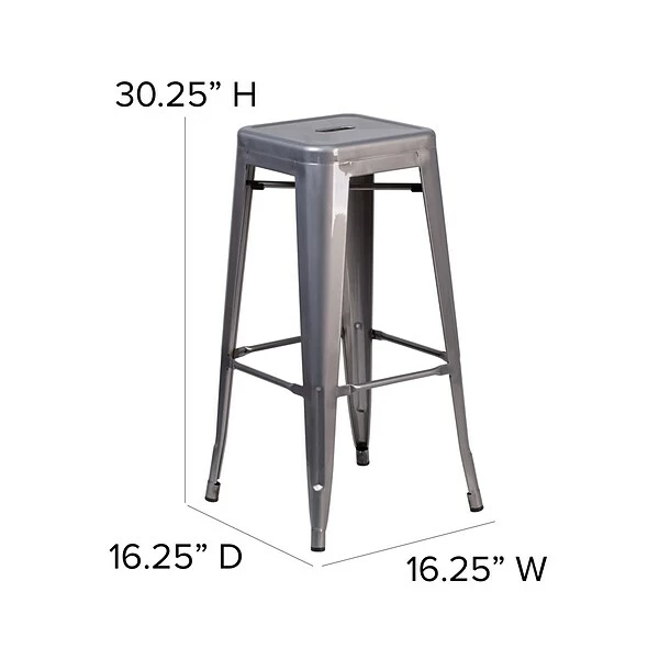 Flash Furniture Contemporary Metal Restaurant Barstool, Clear Coated (XUDGTP000430) 4 Flash Furniture Contemporary Metal Restaurant Barstool, Clear Coated (XUDGTP000430) - Image 4