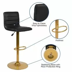 Flash Furniture Modern Vinyl Adjustable Bar Stool, Black, 2-Pieces (2CH920231BKG) -Office Chairs Sale sp155704898 s7