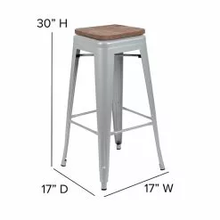 Flash Furniture Metal 30" High Indoor Bar Stool, Silver, 4-Pieces (4ET31320W30SVR) 12 Flash Furniture Metal 30" High Indoor Bar Stool, Silver, 4-Pieces (4ET31320W30SVR) -Office Chairs Sale sp155707027 s7