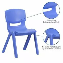 Flash Furniture Plastic Student Stacking Chair, Blue, 2-Pieces (2YUYCX004BLUE) -Office Chairs Sale sp155707140 s7