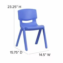 Flash Furniture Plastic Student Stacking Chair, Blue, 2-Pieces (2YUYCX004BLUE) -Office Chairs Sale sp155707141 s7