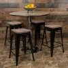 Flash Furniture Metal 24" High Counter-Height Bar Stool, Black, 4-Pieces (4ET31320W24BKR)