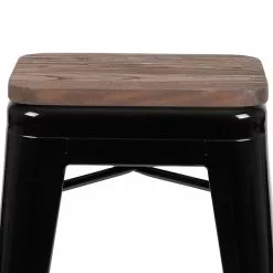 Flash Furniture Metal 24" High Counter-Height Bar Stool, Black, 4-Pieces (4ET31320W24BKR) -Office Chairs Sale sp155707235 s7