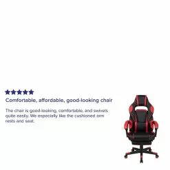 Flash Furniture X40 Ergonomic LeatherSoft Swivel Gaming Massaging Chair, Red (CH00288RED) -Office Chairs Sale sp155711383 s7
