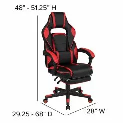 Flash Furniture X40 Ergonomic LeatherSoft Swivel Gaming Massaging Chair, Red (CH00288RED) -Office Chairs Sale sp155711401 s7