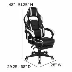 Flash Furniture X40 Ergonomic LeatherSoft Swivel Gaming Massaging Chair, White (CH00288WH) -Office Chairs Sale sp155711485 s7