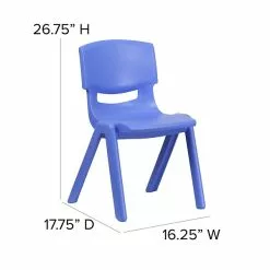 Flash Furniture Plastic Student Stacking Chair, Blue, 4-Pieces (4YUYCX4005BLUE) -Office Chairs Sale sp155712956 s7