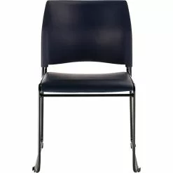 National Public Seating NPS 8700 Series Cafetorium Stack Chair, Black Vinyl Seat/Black Backrest (8710-11-10)