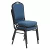 National Public Seating NPS 9300 Series Deluxe Fabric Upholstered Stack Chair, Natural Blue/Black Sandtex, 2 Pack (9374-BT/2)
