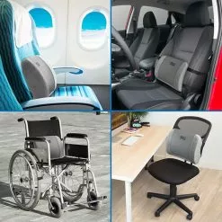 Mount-It! ErgoActive Lumbar Support Cushion With Straps, Breathable Mesh Cover, Gray (MI-1013) -Office Chairs Sale sp163926973 s7