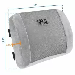 Mount-It! ErgoActive Lumbar Support Cushion With Straps, Breathable Mesh Cover, Gray (MI-1013) -Office Chairs Sale sp163926974 s7
