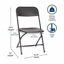 Flash Furniture Hercules™ Plastic Big And Tall Commercial Folding Chair, Black, 4/Pack (4LEL3WBK) -Office Chairs Sale sp181497462 s7
