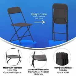Flash Furniture Hercules™ Plastic Big And Tall Commercial Folding Chair, Black, 4/Pack (4LEL3WBK) -Office Chairs Sale sp181497463 s7