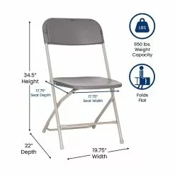 Flash Furniture Hercules™ Plastic Big And Tall Commercial Folding Chair, Gray, 4/Pack (4LEL3WGY) -Office Chairs Sale sp181497481 s7