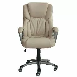 Serta Works Bonded Leather Executive Office Chair, American Beige (CH200112)