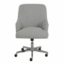 Serta Leighton Fabric Home Office Chair, Light Gray (48371)