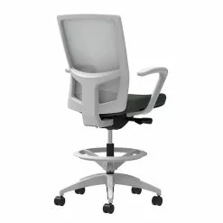 Union & Scale Workplace2.0™ Fabric Stool, Iron Ore, Integrated Lumbar, Fixed Arms, Synchro-Tilt Seat Control (53799)