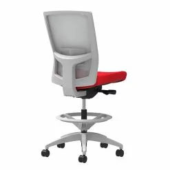 Union & Scale Workplace2.0™ Fabric Stool, Ruby Red, Adjustable Lumbar, Armless, Synchro-Tilt, Partial Assembly Required
