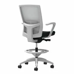 Union & Scale Workplace2.0™ Stool, Black Vinyl, Adjustable Lumbar, Fixed Arms, Synchro-Tilt Seat Control (53800)
