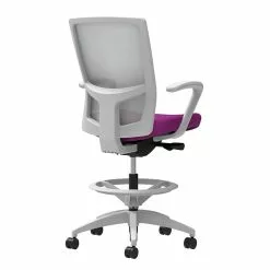 Union & Scale Workplace2.0™ Fabric Stool, Amethyst, Integrated Lumbar, Fixed Arms, Synchro-Tilt, Partial Assembly Required
