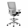 Union & Scale Workplace2.0™ Fabric Stool, Black, Integrated Lumbar, Height & Width Adjustable Arms, Synchro-Tilt Control (53775)