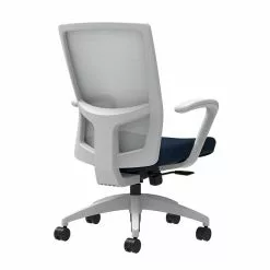 Union & Scale Workplace2.0™ Fabric Task Chair, Navy, Integrated Lumbar, Fixed Arms, Synchro-Tilt W/ Seat Slide Control (53532)