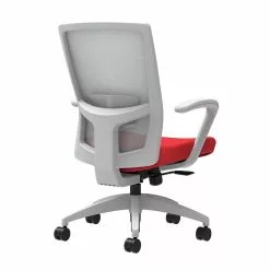 Union & Scale Workplace2.0™ Fabric Task Chair, Cherry, Adjustable Lumbar, Fixed Arms, Synchro-Tilt With Seat Slide (53517)