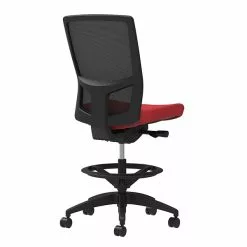 Union & Scale Workplace2.0™ Fabric Stool, Cherry, Integrated Lumbar, Armless, Synchro-Tilt Seat Control (53873)
