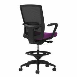 Union & Scale Workplace2.0™ Fabric Stool, Amethyst, Adjustable Lumbar, Fixed Arms, Synchro-Tilt, Partial Assembly Required