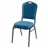 National Public Seating NPS 9300 Series Deluxe Fabric Upholstered Stack Chair, Natural Blue/Black Sandtex, 4 Pack (9374-BT/4)