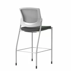 Union & Scale™ Workplace2.0™ Bistro Height Stool Fog Mesh, Armless, Iron Ore Fabric (54262)