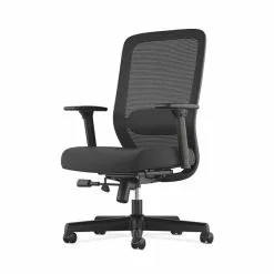 HON® HON Exposure Mesh High-Back Task Chair, Synchro-Tilt, Lumbar, Seat Glide, 2-Way Arms, Black Fabric (BSXVL721LH10)