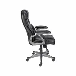 Quill Brand® Osgood High-Back Bonded Leather Manager Chair, Black (21076) -Office Chairs Sale sp41816830 s7